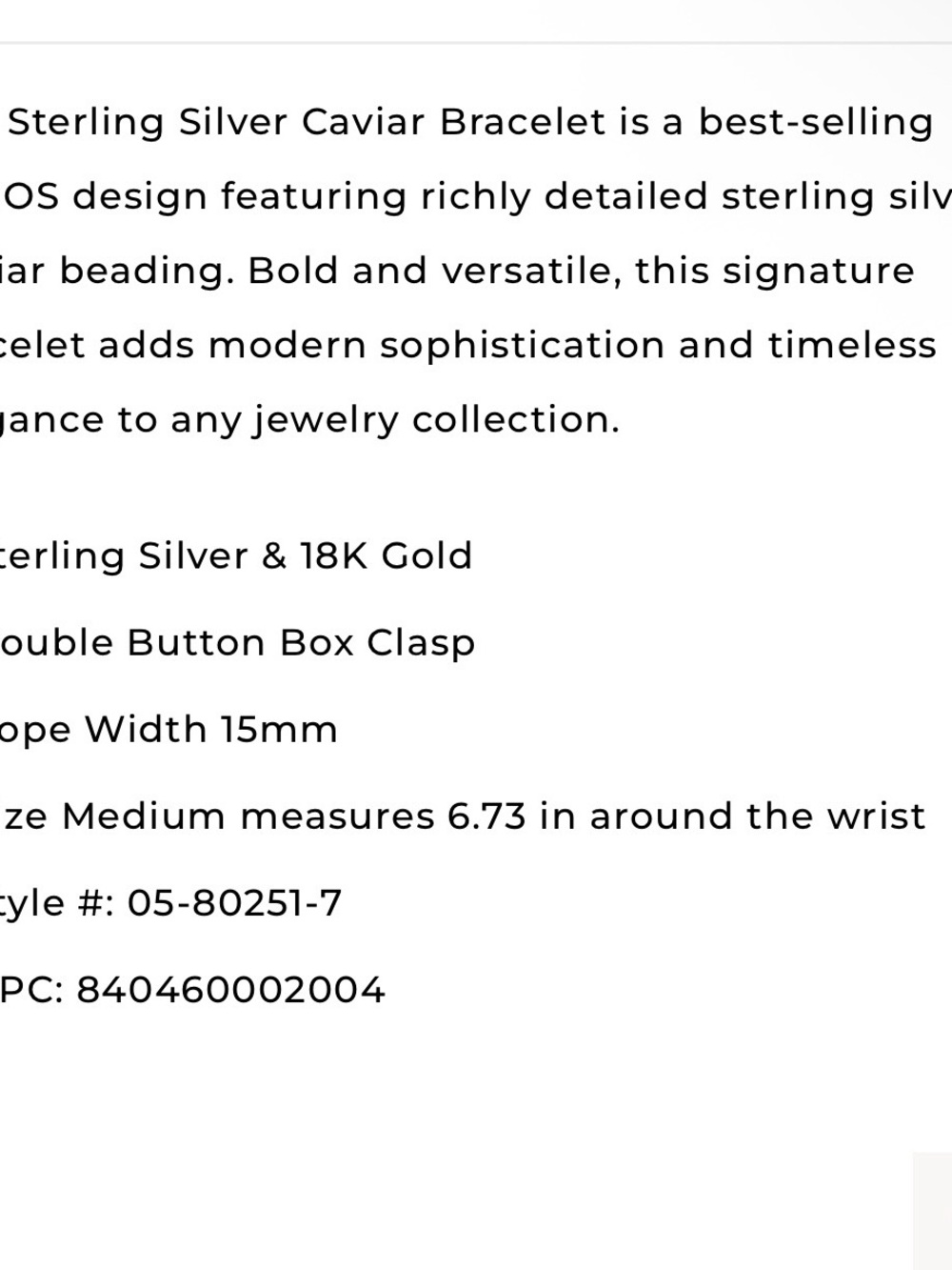 EUC Lagos 15mm Sterling Silver Caviar Bracelet - Picture 5 of 10
